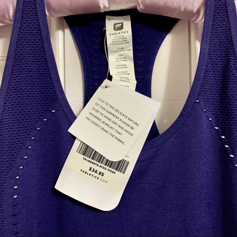 Fabletics Purple Delta Seamless Racer Back Tank II - Picture 3 of 4